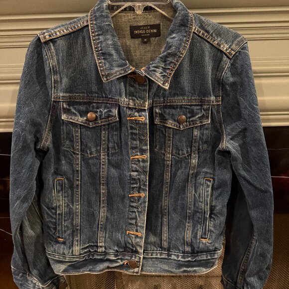 J Crew Indigo 6 button Jean Jacket Size M - Picture 1 of 8